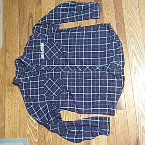 Harley-Davidson Men's Blue and Red Plaid Shirt
